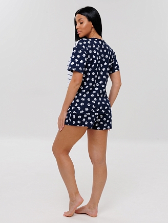 Женская пижама П-59(И) / Синий (кошки)