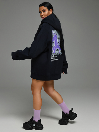 Женское худи Камелия / Синий единорог