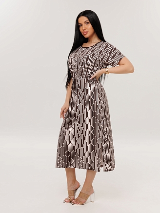 Женская туника Т-205(К) / Коричневый (узоры)