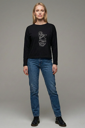 Лонгслив женский оверсайз Ч Арт. 10638