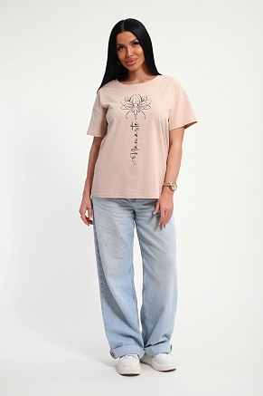 Женская футболка 85659 / бежевый