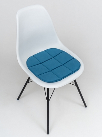 Подушка на стул с закругленными краями / Морская волна