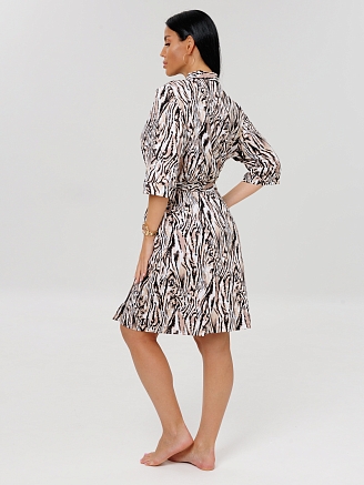 Женский халат Х-178(К) / Бежевый (узор)