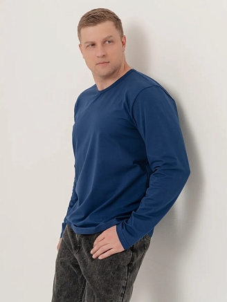 Лонгслив мужской "Вольт" арт.мк1283с / Тёмно-Синий