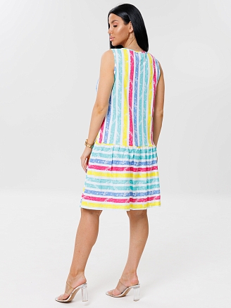 Женский сарафан С-100(К) / Желтый (полосы)