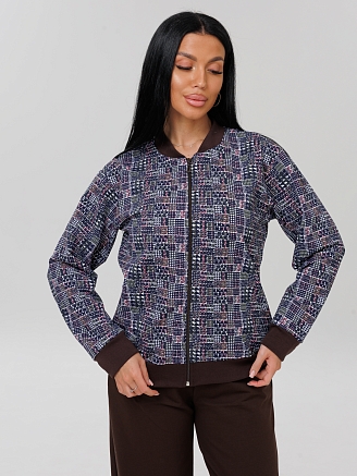 Женский костюм К-222(Фут) / Коричневый (узор)