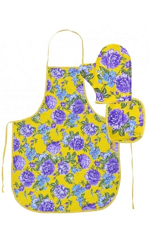 Набор кухонный "Хозяюшка" бязь / Фартук, варежка, прихватка