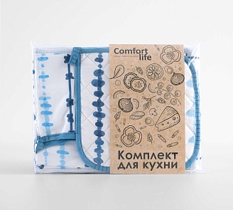 Набор для кухни рогожка 3 предмета / Средиземноморье
