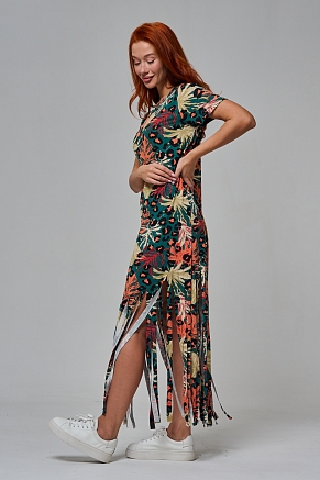 Платье женское 7480/1 / листья на зеленом