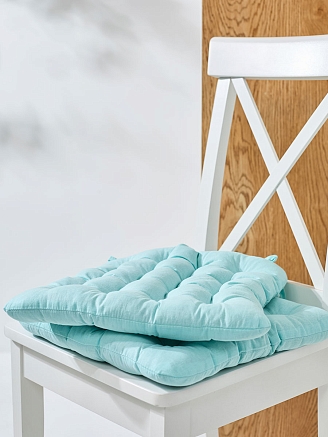 Подушка на стул с завязками (бязь)16т. / Ментол