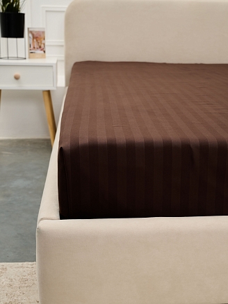 Простыня микрофибра-страйп / Шоколад