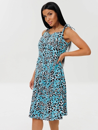 Женский сарафан С-98(К) / Ментол (леопард)