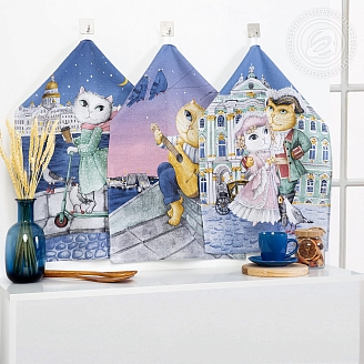 Набор из 3-х полотенец рогожка / Променад