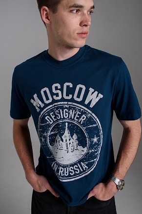 Мужская футболка 8503/1 / изумруд+Москва