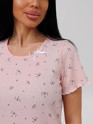 Женская пижама П-97(Каш) / Розовый (стрекозы)