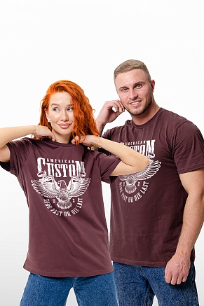 Мужская футболка 8503/1 / шоколад+орел