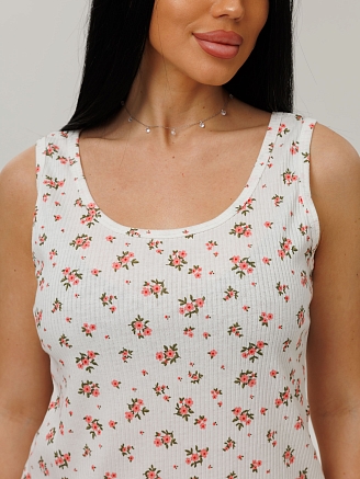 Женская пижама П-100(Каш) / Молочный (цветы)