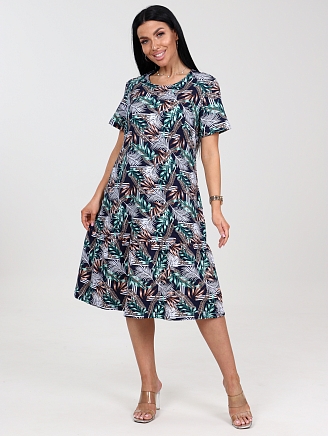 Женское платье АЛЕНА ПлК-2582 / Зелено-коричневый колос