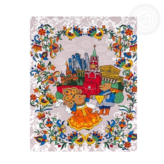 Набор полотенец рогожка / Московские мишки