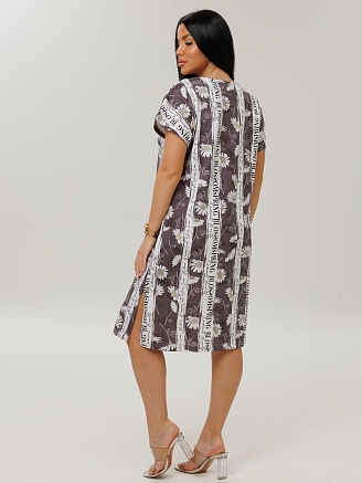 Женская туника Т-207(К) / Какао (цветы)