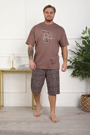 Мужская пижама Лиам / коричневый