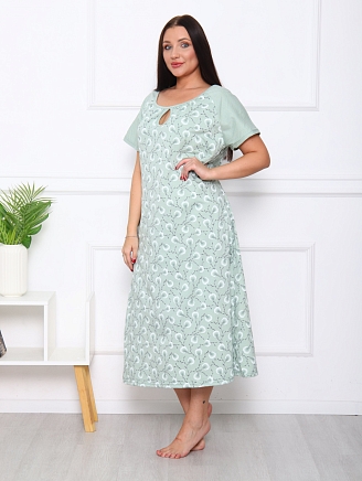 Женская ночная сорочка М-088 / верба зеленая