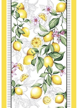 Набор полотенец рогожка 3 шт. / Лимонная корзинка 1