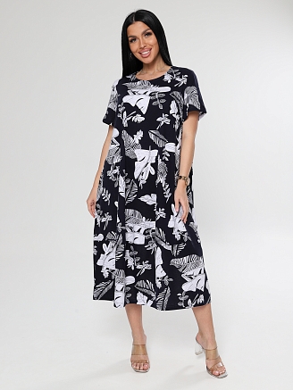 Женское платье Бохо ПлК-2965 / белый лист