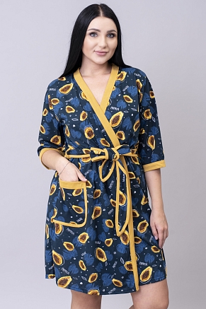 Женский халат М-139 / папайя синий