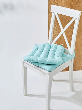 Комплект подушек на стул с завязками (бязь) 16т. / Ментол