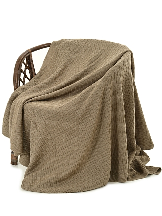 Плед вязаный 141ПГ4 / Бежевый