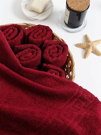 Полотенце махровое г/к Узбекистан 380 гр/м2 / 945-бордовый