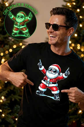 Мужская футболка 8581 / черный+дедМ крутой