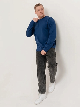 Лонгслив мужской "Вольт" арт.мк1283с / Тёмно-Синий