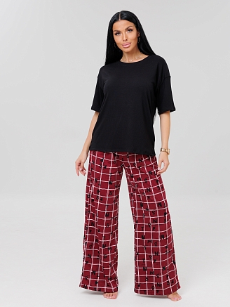 Женский костюм К-88 (К+Л) / Бордовый (клетка)