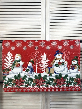 Полотенце кухонное рогожка нарезка / Новогоднее (в ассортименте)