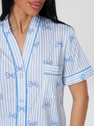 Женская пижама П-106(К) / Голубой (бантики)