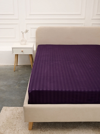 Простыня микрофибра-страйп / Фиолетовый