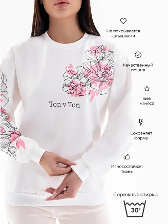Женская толстовка Аниме / цветочный принт, белый