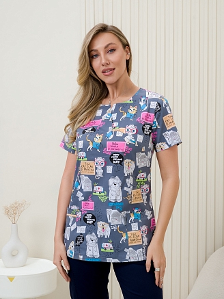 Рубашка медицинская женская М-281(ST15) Элит-145 / Стрейч