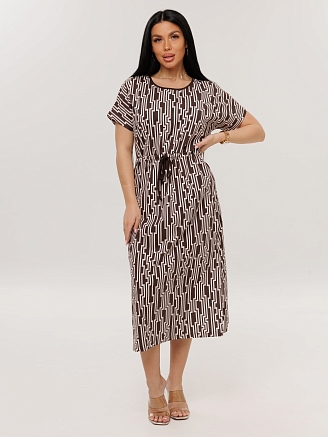 Женская туника Т-205(К) / Коричневый (узоры)