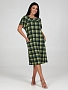 Женское платье Клетка ПлК-06 / Болотный