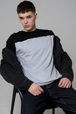 Мужская футболка 14482 / серый+черный