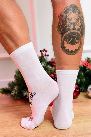 Мужские носки стандарт Бла-бла-бла / белый