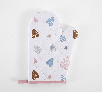 Прихватка-рукавица кухонная рогожка / С любовью