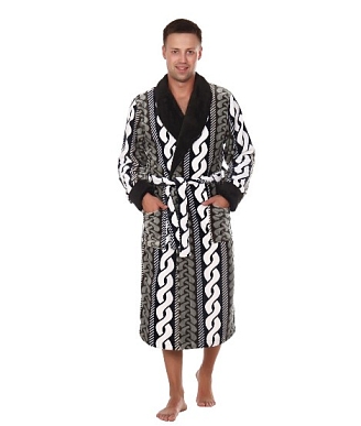 Мужской халат ХВФ-239 / Хаки, косы