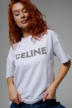 Женская футболка 8506/1 / белый+CELINE
