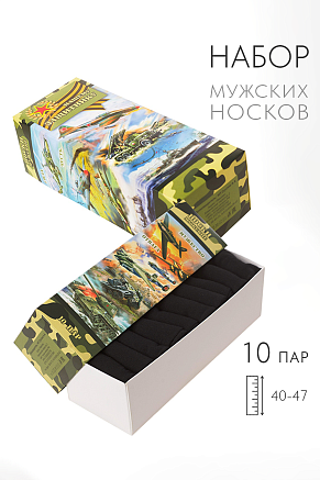 Носки мужские стандарт Армейские (набор 10 пар) / черный
