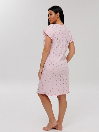 Женская сорочка Сор-107(Каш) / Светло-розовый (мелкие цветы)