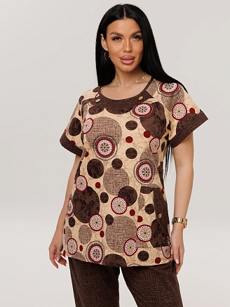 Женский костюм К-119(К) / Коричневый (круги)